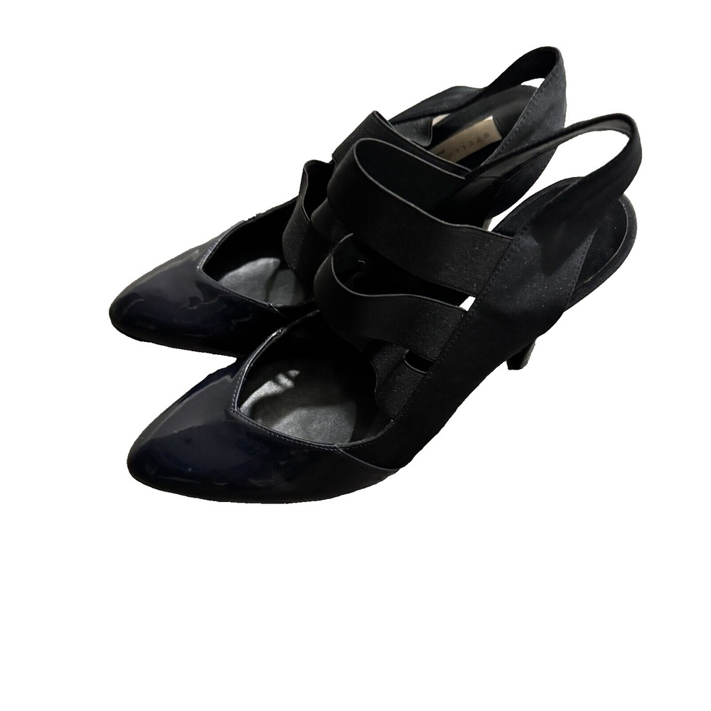 Stella Mccartney shoes Navy Black 37 EU 6.5 US Patent Leather Strappy Heels